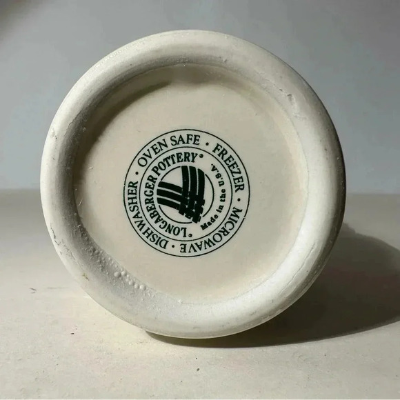 Longaberger Thyme Spice Jar Ivory Green USA Woven Traditions With Lid 4” - Picture 3 of 6